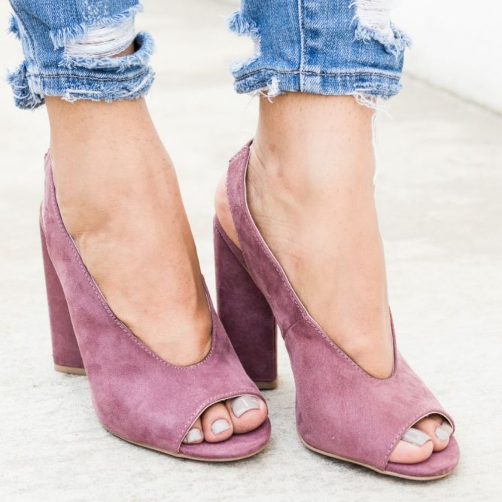 🎉Rose Taupe Peep Toe Heels